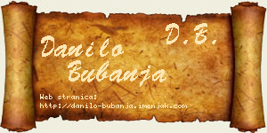 Danilo Bubanja vizit kartica